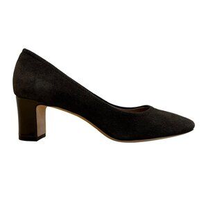Donald J Pliner Jevi Women's Brown Expresso Kid Suede Block Heel Pumps Size 6.5M